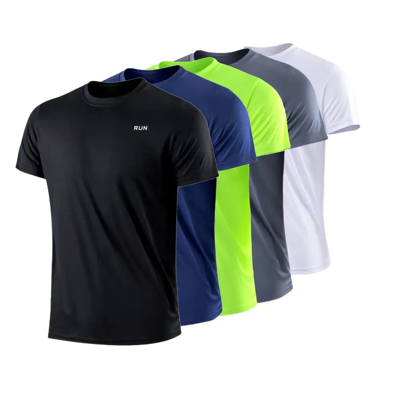 Camiseta masculina de secagem rápida, corrida, absorção de umidade, treinamento, exercício, academia, esporte, roupas!