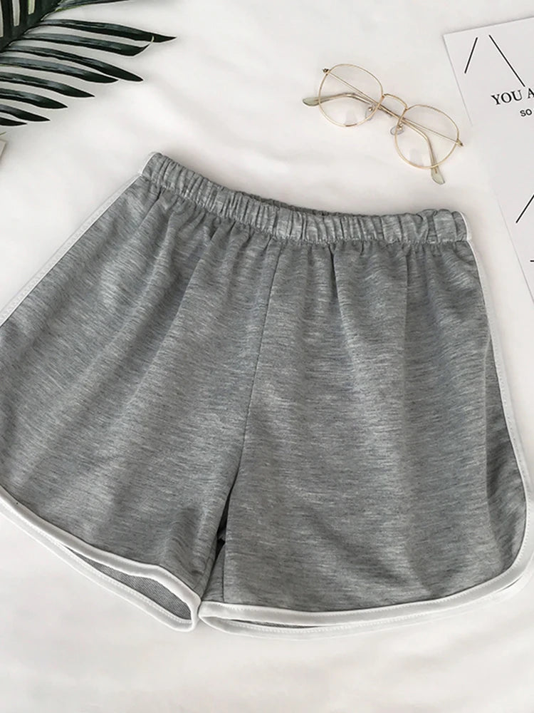 Shorts esportivos, listrados para mulheres, roupas femininas!